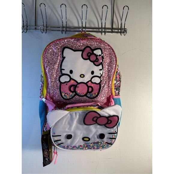 Sanrio Hello kitty backpack and lunch tote new water resistant/ reflective/ padd - Picture 1 of 5